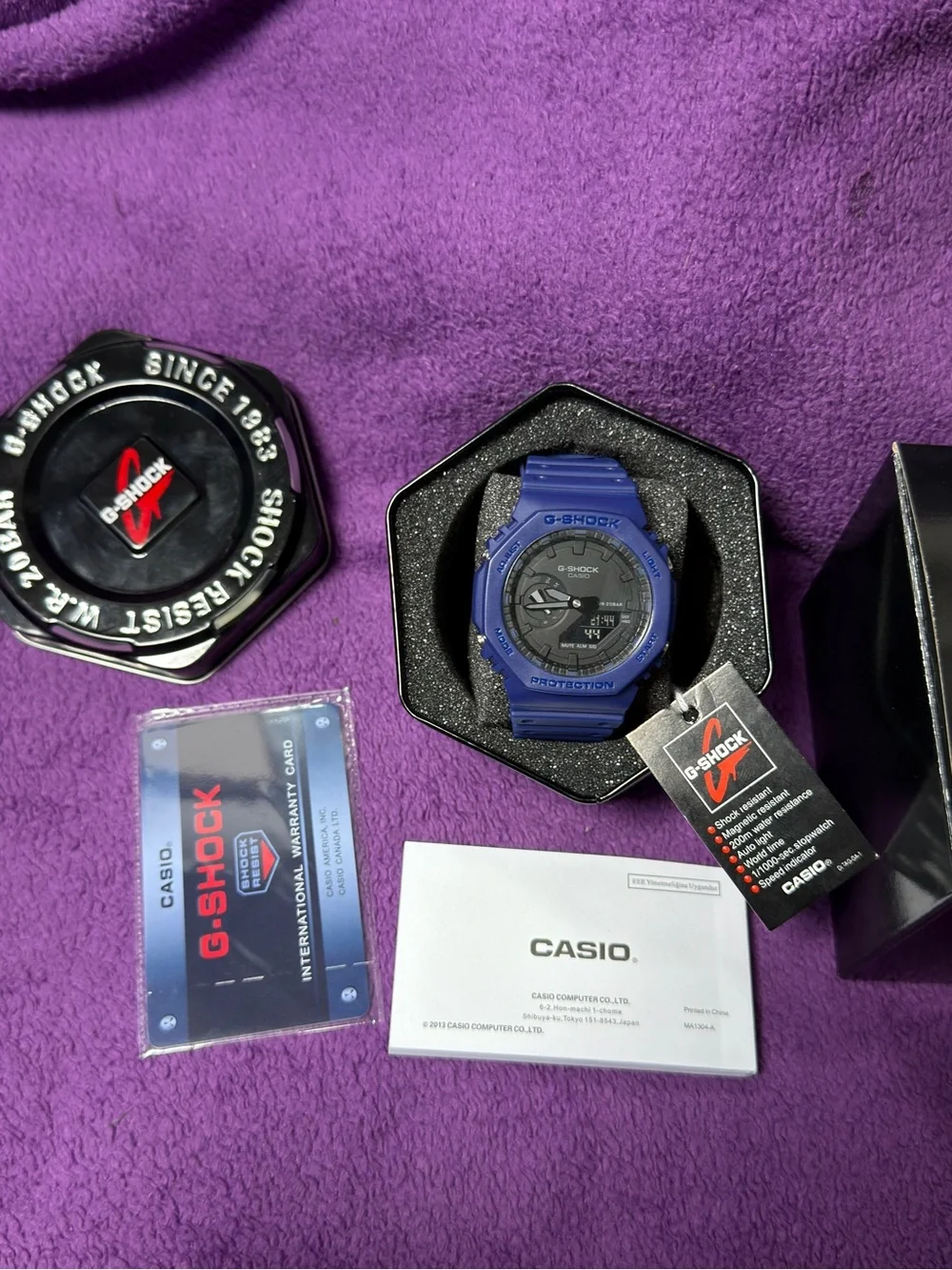 Casio G-Shock Blue and Black Resin Digital Analog Watch